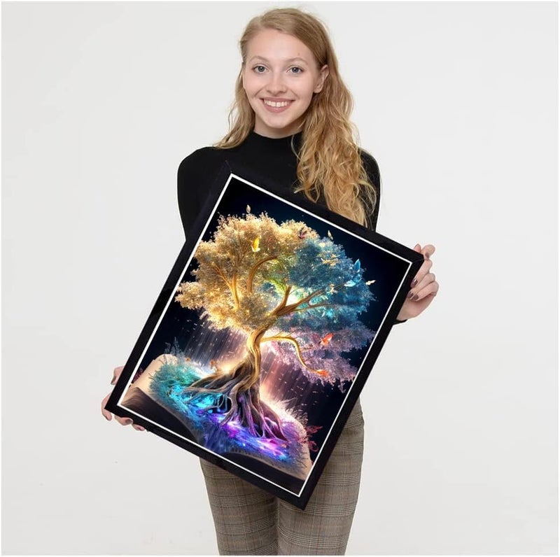 Tiwabb Tree of Life Stamped Cross Stitch Kits - Counted Cross Stitch Kits for Beginners Adults,11 CT Patterns Dimensions Embroidery Kits Arts Craft Kits,for Gift and Home Decor 12 x 16in - Image 4